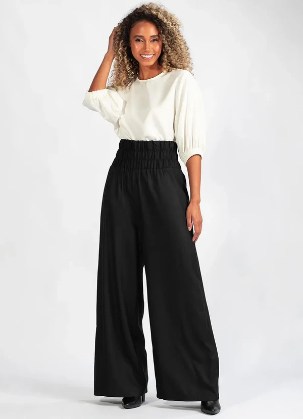 Hering - Calca Pantalona em Viscose Preta 6