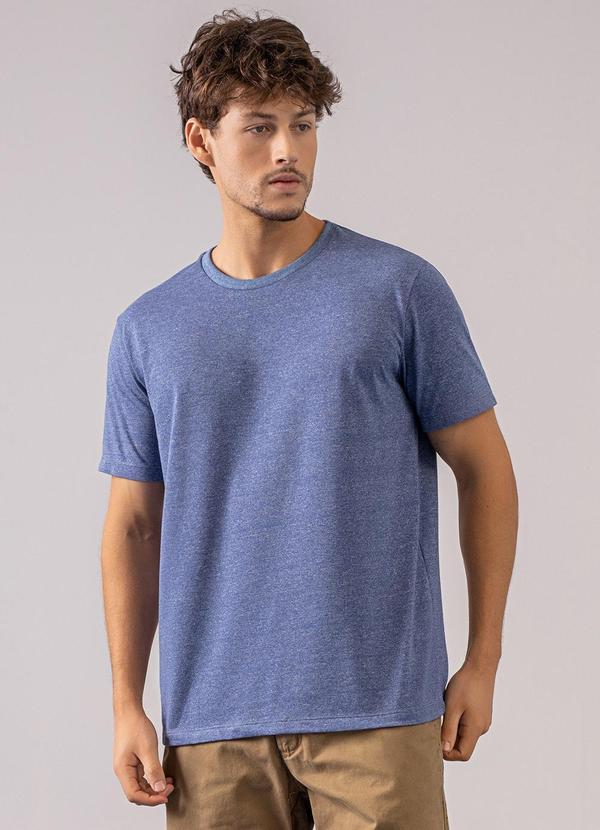 Just Basic - Camisa Básica em Malha Mouline Azul