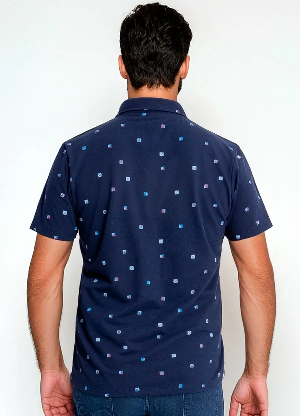 Multimarcas - Camisa Gola Polo em Piquet Azul 2