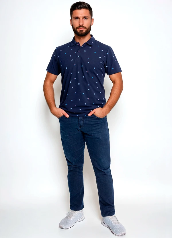 Multimarcas - Camisa Gola Polo em Piquet Azul 3