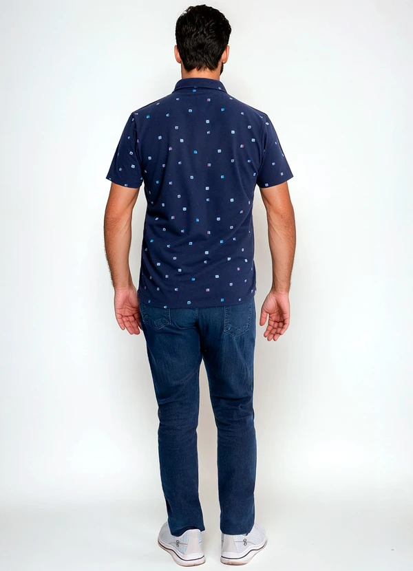 Multimarcas - Camisa Gola Polo em Piquet Azul 4