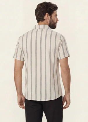 Diametro - Camisa Masculina Linho Maquinetado Preto - DIAMETRO
