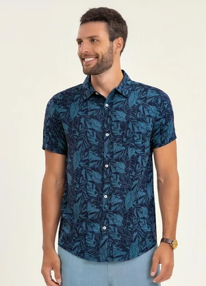 Diametro - Camisa Masculina Manga Curta Azul - DIAMETRO