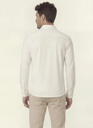 Diametro - Camisa Masculina Manga Longa Visco Cotton Bege - DIAMETRO