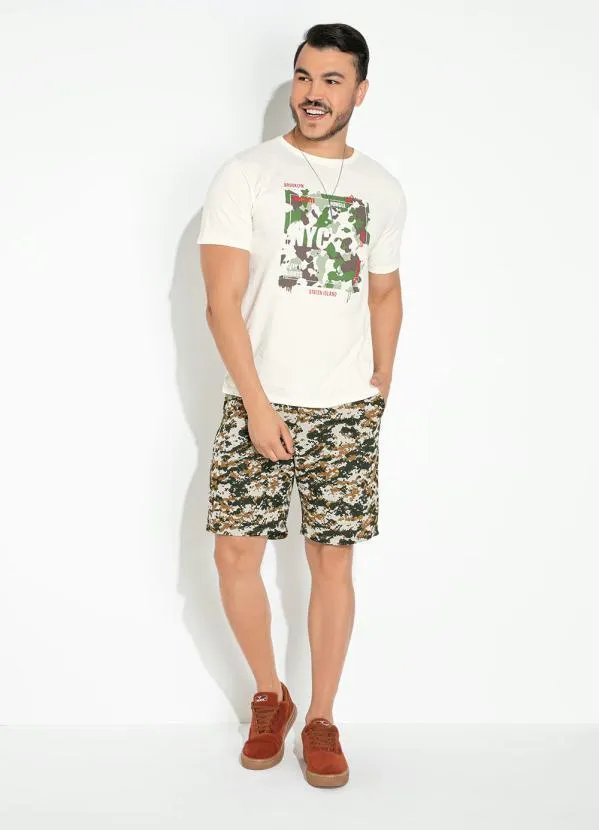 Moda Pop - Camisa Off White com Estampa Localizada 4