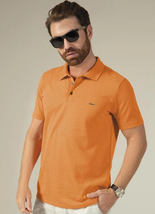 Exco - Camisa Polo Básica de Manga Curta Laranja