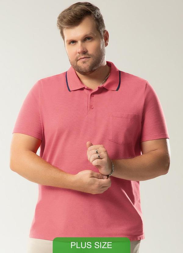 Exco - Camisa Polo Plus Size com Bordado Laranja