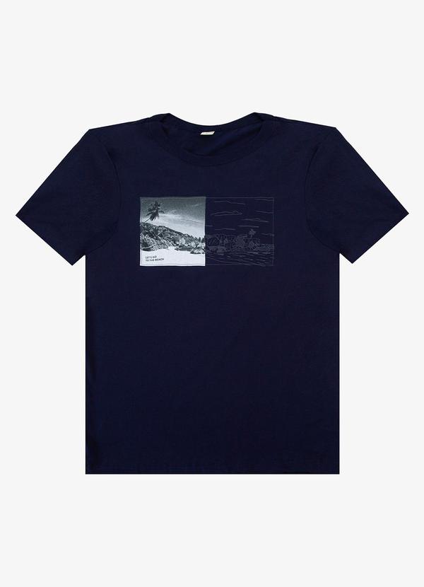 Select - Camiseta Adulto Masculino em Meia Malha Azul