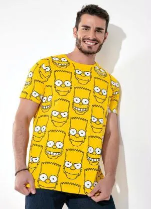 The Simpsons - Camiseta Amarela Manga Curta Estampada - THE SIMPSONS
