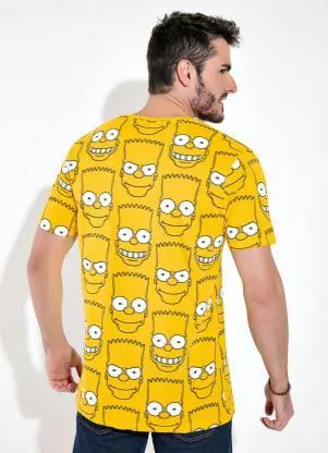 The Simpsons - Camiseta Amarela Manga Curta Estampada - THE SIMPSONS