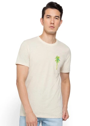 Enfim - Camiseta Areia Slim em Linho - ENFIM