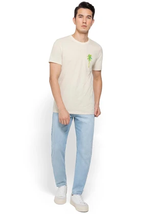 Enfim - Camiseta Areia Slim em Linho - ENFIM