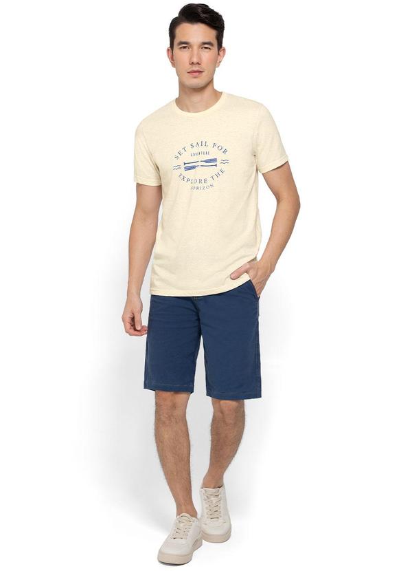 Enfim - Camiseta Areia Slim em Linho