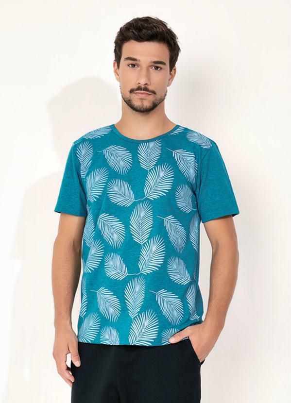 Camiseta (Azul) com Estampa Frontal