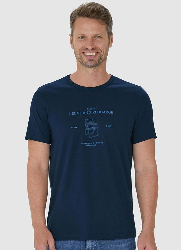 Malwee - Camiseta Azul Marinho Relax And Recharge