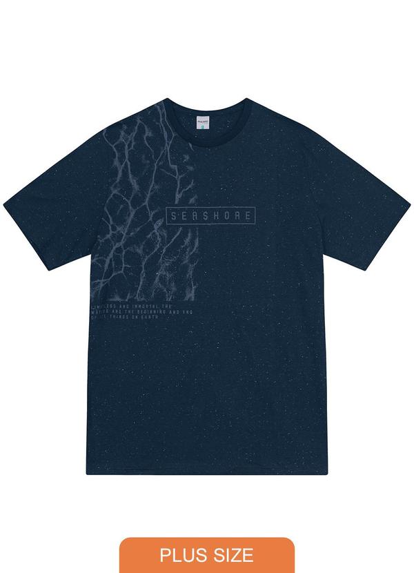 Malwee Plus - Camiseta Azul Marinho Seashore em Botonê