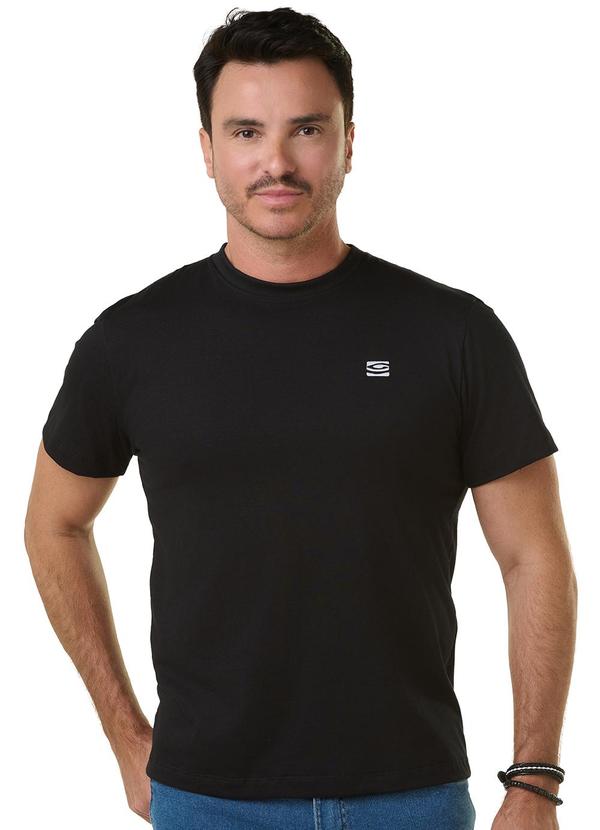 Long Insland - Camiseta Básica Bordada Preto