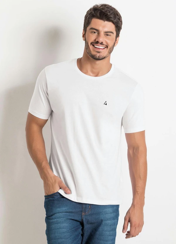Actual - Camiseta Básica com Detalhe Bordado Branca 5