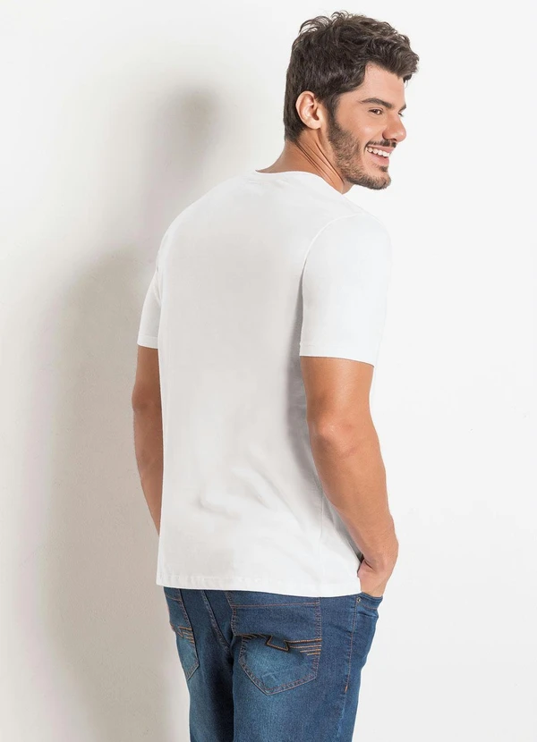 Actual - Camiseta Básica com Detalhe Bordado Branca 6