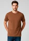 Rovitex - Camiseta Básica com Gola Redonda Marrom - variação: Marrom