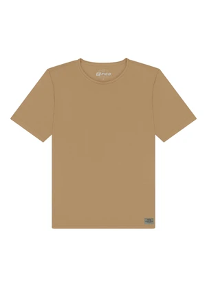 Fico - Camiseta Básica de Mangas Curtas em Malha Bege - FICO