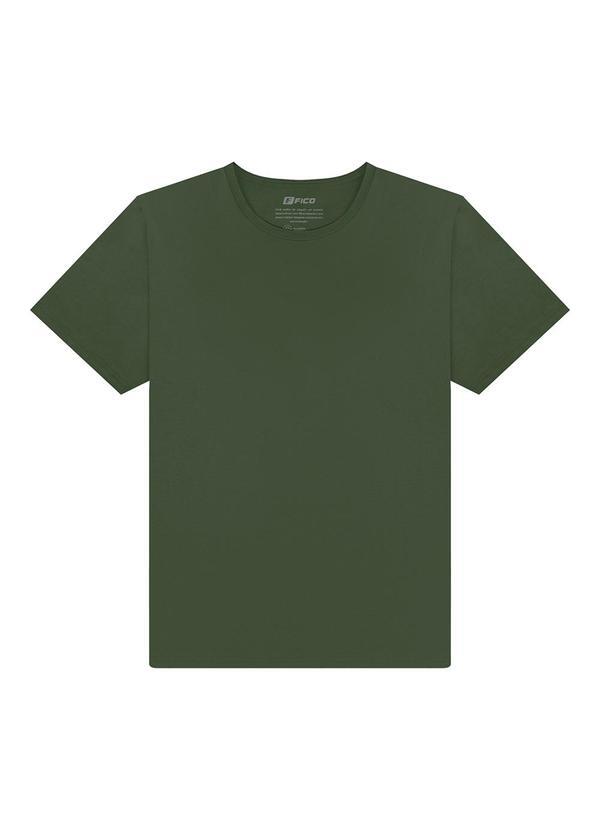 Fico - Camiseta Básica de Mangas Curtas Plus Size Verde
