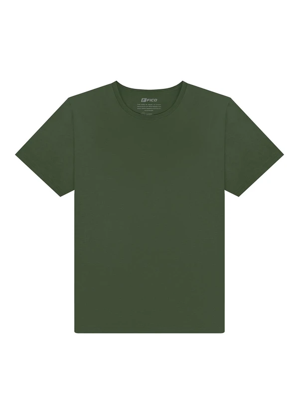 Fico - Camiseta Básica de Mangas Curtas Plus Size Verde 1