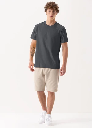 Fico - Camiseta Básica em Malha Cotton Cinza - FICO