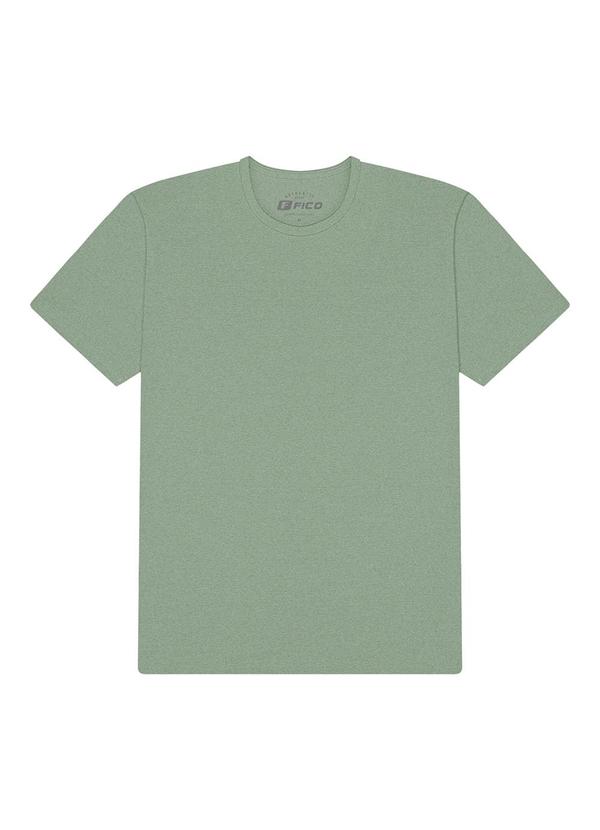 Fico - Camiseta Básica em Malha Mesclada Verde