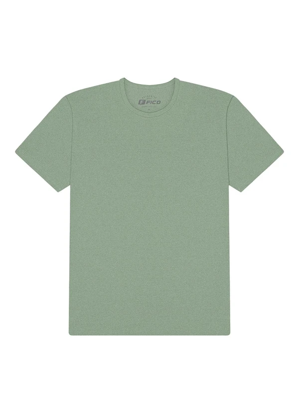 Fico - Camiseta Básica em Malha Mesclada Verde 1