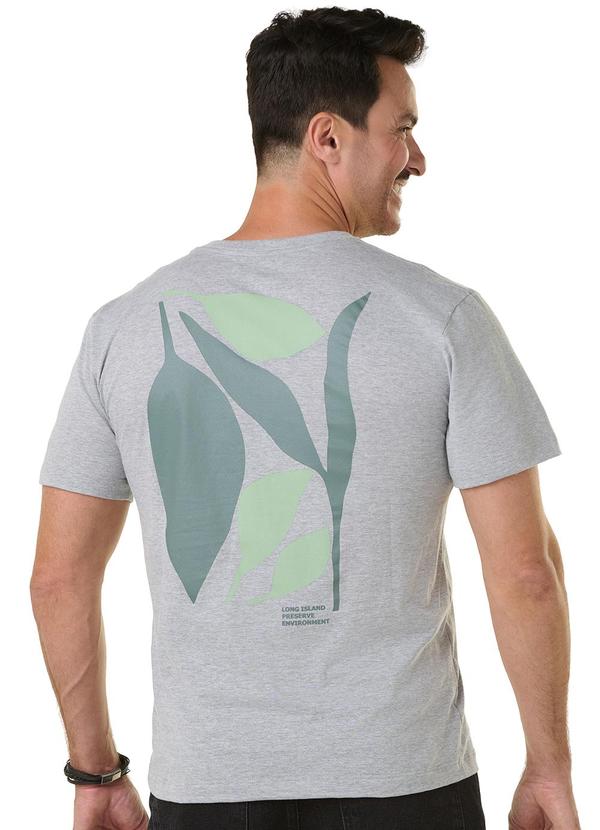 Long Insland - Camiseta Básica Folhagens Cinza 2