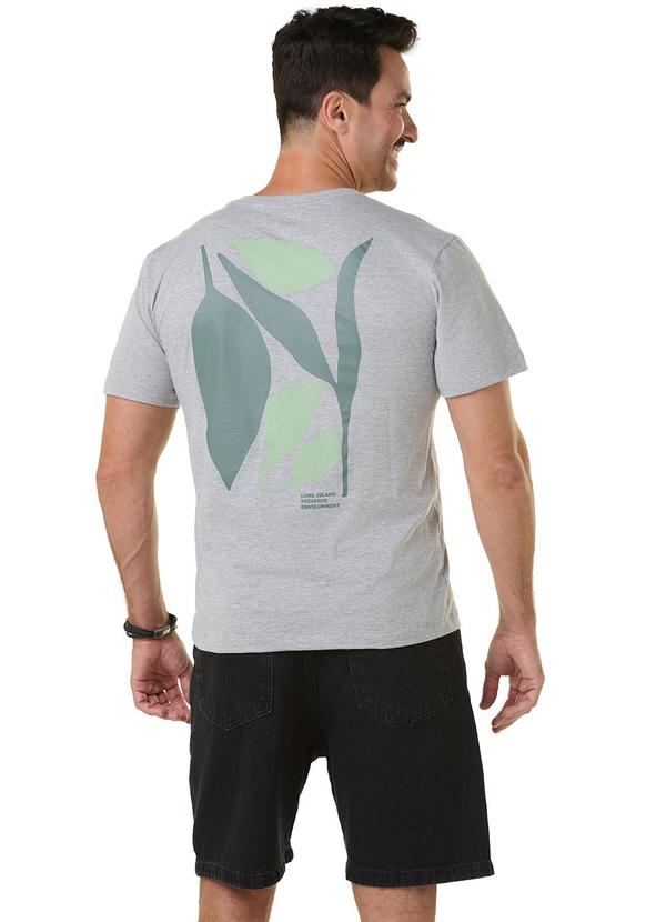 Long Insland - Camiseta Básica Folhagens Cinza 4