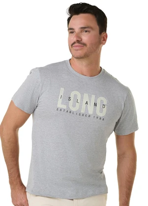 Outlet - Camiseta Básica Long Relevo Cinza - OUTLET