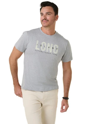 Outlet - Camiseta Básica Long Relevo Cinza - OUTLET