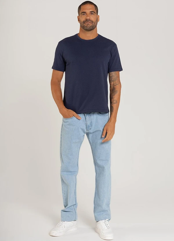 Just Basic - Camiseta Básica Masculina Azul Marinho 3