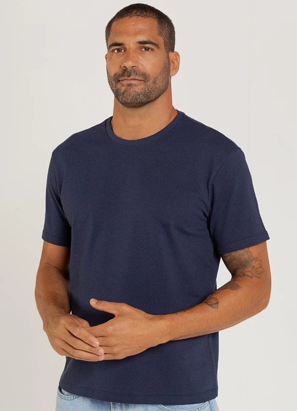 Just Basic - Camiseta Básica Masculina Azul Marinho 4