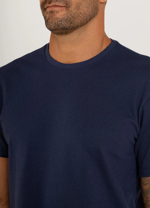 Just Basic - Camiseta Básica Masculina Azul Marinho 5
