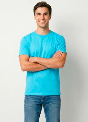 Yends Fashion - Camiseta Básica Masculina T-Shirt Azul - YENDS FASHION