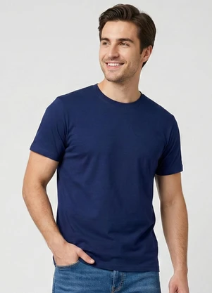 Yends Fashion - Camiseta Básica Masculina T-Shirt Azul - YENDS FASHION