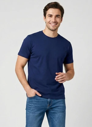 Yends Fashion - Camiseta Básica Masculina T-Shirt Azul - YENDS FASHION