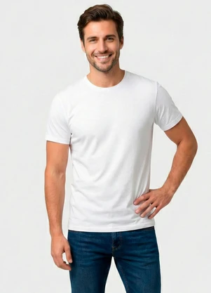 Yends Fashion - Camiseta Básica Masculina T-Shirt Branco - YENDS FASHION