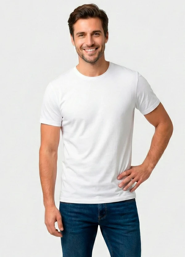 Yends Fashion - Camiseta Básica Masculina T-Shirt Branco