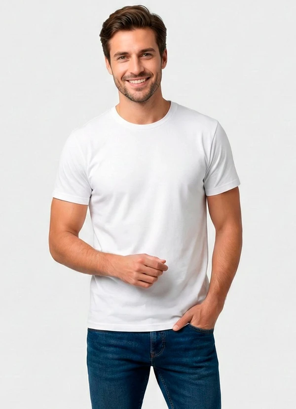 Yends Fashion - Camiseta Básica Masculina T-Shirt Branco 2