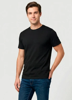 Yends Fashion - Camiseta Básica Masculina T-Shirt Preto - YENDS FASHION