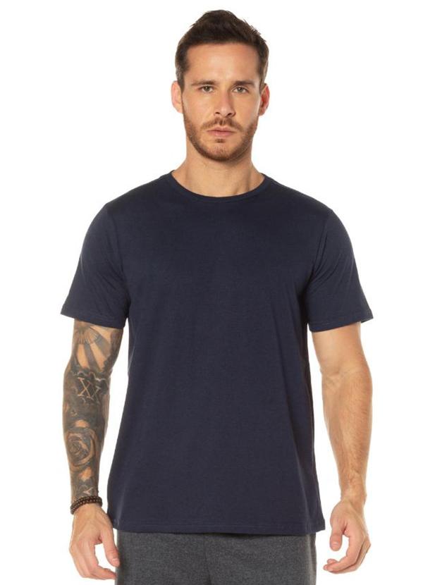 Rovitex - Camiseta Básica Meia Malha Masculina Azul