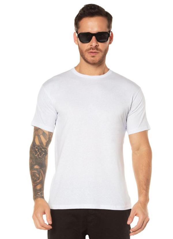 Rovitex - Camiseta Básica Meia Malha Masculina Branco