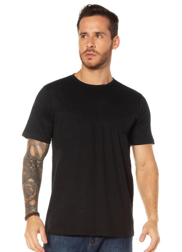 Rovitex - Camiseta Básica Meia Malha Masculina Preto