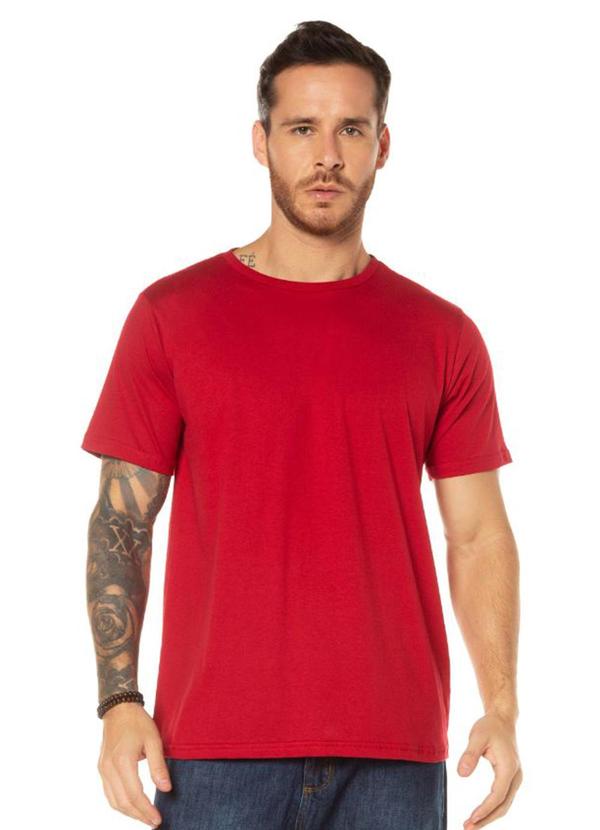 Rovitex - Camiseta Básica Meia Malha Masculina Vermelho