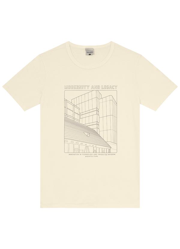 Malwee - Camiseta Bege Modernity And Legacy em Malha
