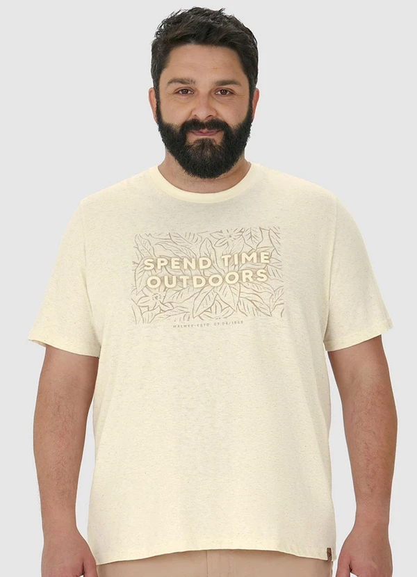 Malwee - Camiseta Bege Spend Time Outdoors em Linho 4